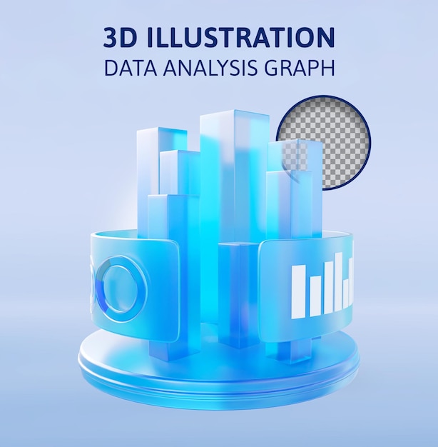 gráfico de análisis de datos ilustración de representación 3d