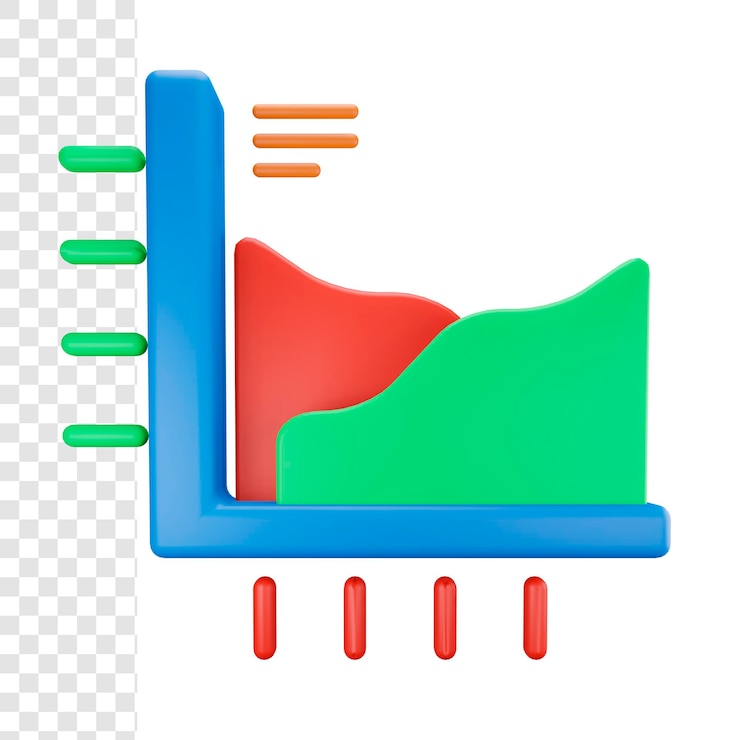 PSD gráfico de área 3d