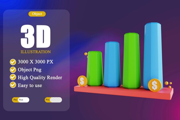 Gráfico de baja poli de ilustración 3d