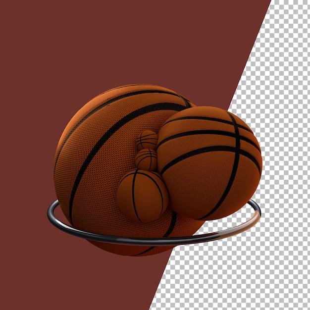 Gráfico de baloncesto de renderizado 3d