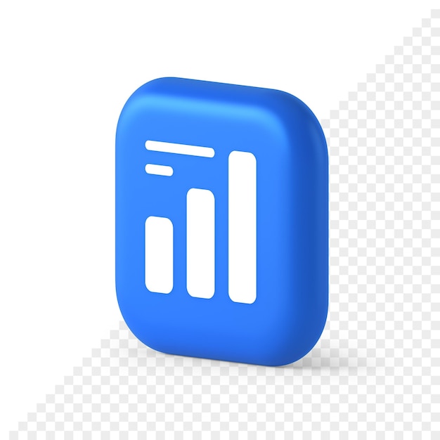 Gráfico de barras análisis de negocios diagrama de botones progreso de ganancias estadísticas del mercado de valores icono isométrico 3d