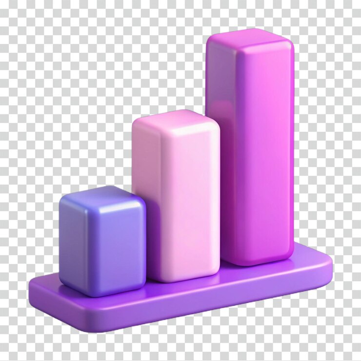 PSD gráfico de barras ascendentes 3d visualización de datos progreso de crecimiento aumento de éxito gráfico estadístico representación gráfica
