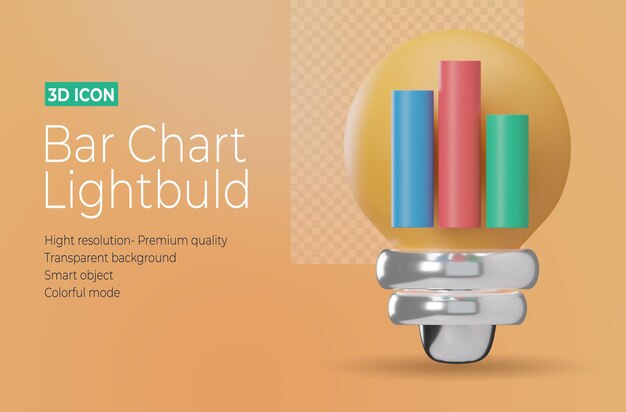 PSD gráfico de barras lightbuld