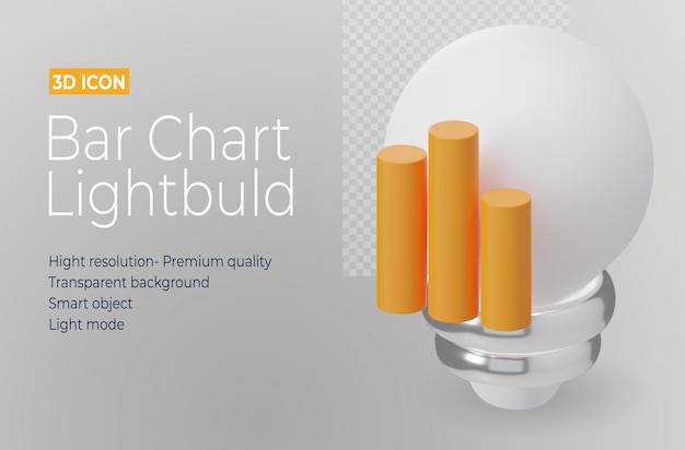 PSD gráfico de barras lightbuld