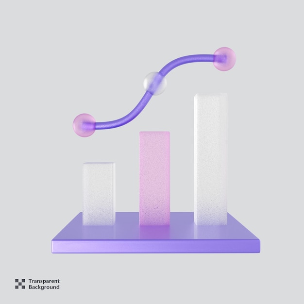 Un gráfico de barras morado y morado con las palabras fondo transparente.