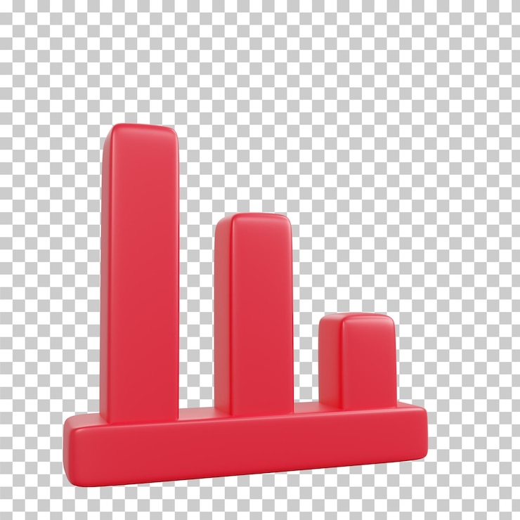 PSD gráfico de barras de renderizado 3d elemento de negocio
