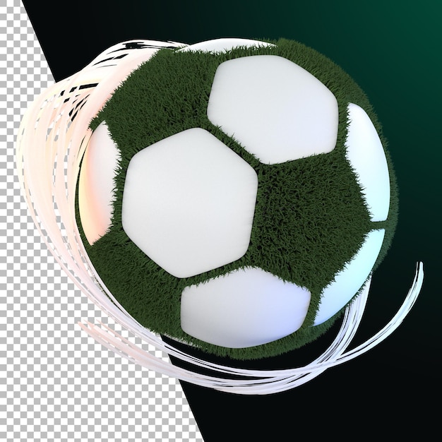 PSD gráfico de bola de hierba de fútbol de renderizado 3d