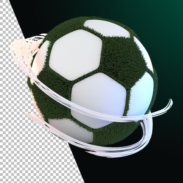 Gráfico de bola de hierba de fútbol de renderizado 3D