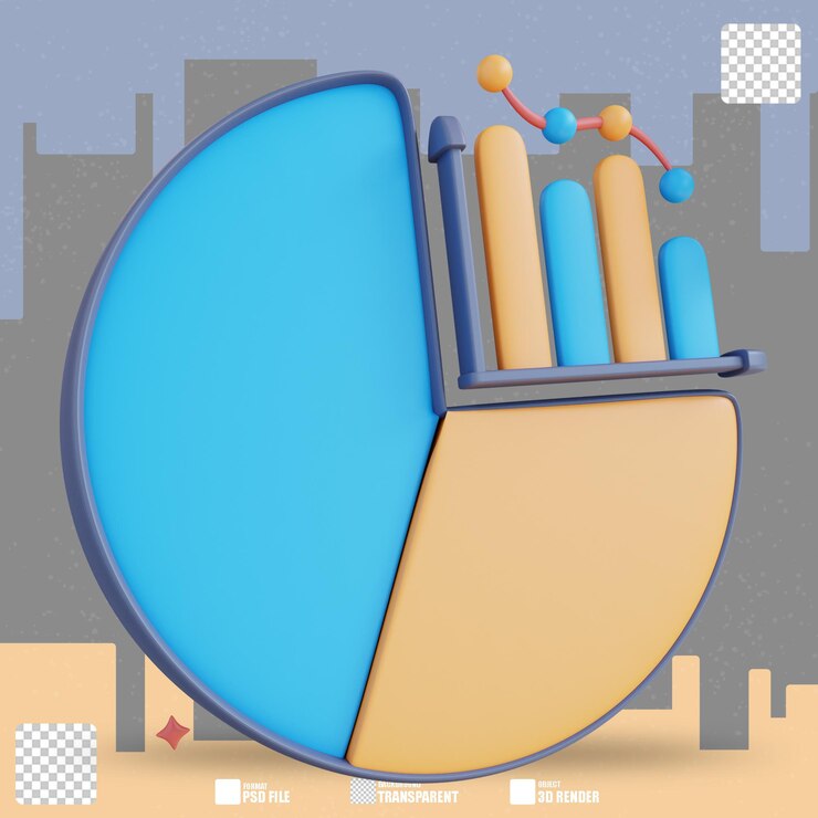 PSD gráfico circular de ilustración 3d 2