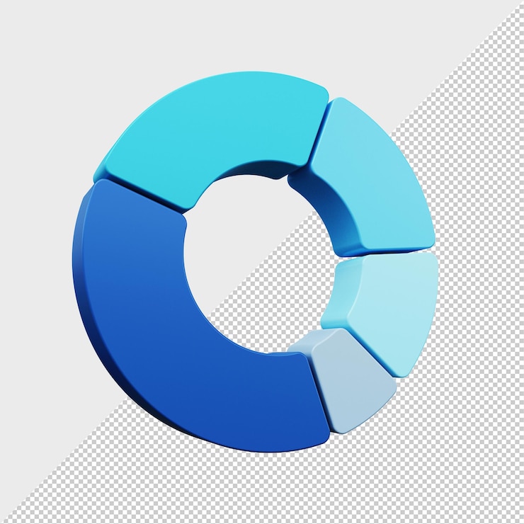 PSD gráfico circular para informe financiero gráfico presentación folleto diseño web 3d render