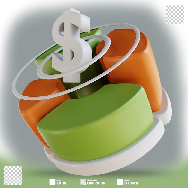 Gráfico circular de negocios de ilustración 3d 6