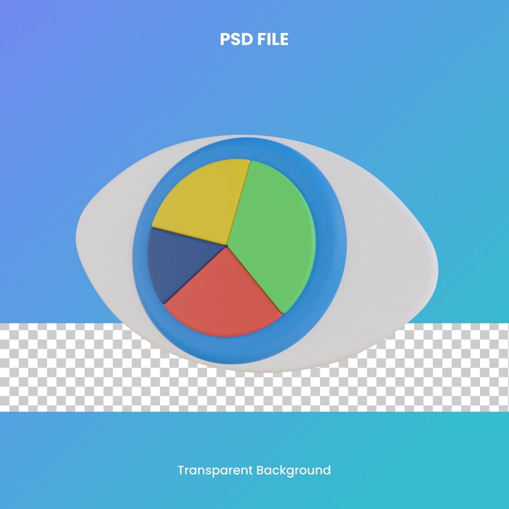 PSD gráfico circular visualización representación 3d icono ilustración archivo psd fondo transparente análisis