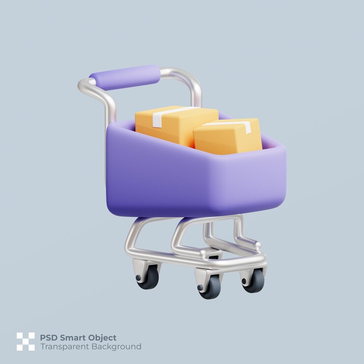 PSD gráfico de compras icono 3d render aislado premium psd