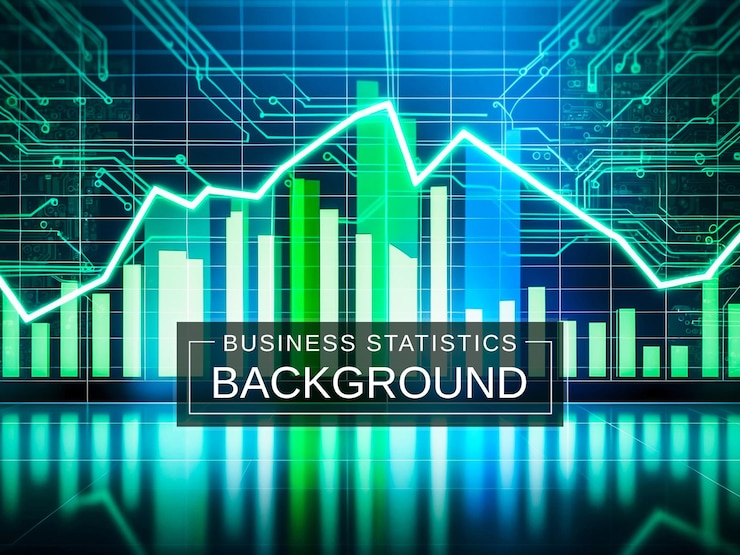 PSD gráfico de crecimiento empresarial brillante con indicadores de cuadrícula y barra de fondo