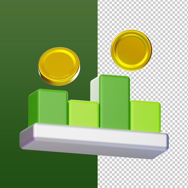 Gráfico de crecimiento financiero con monedas