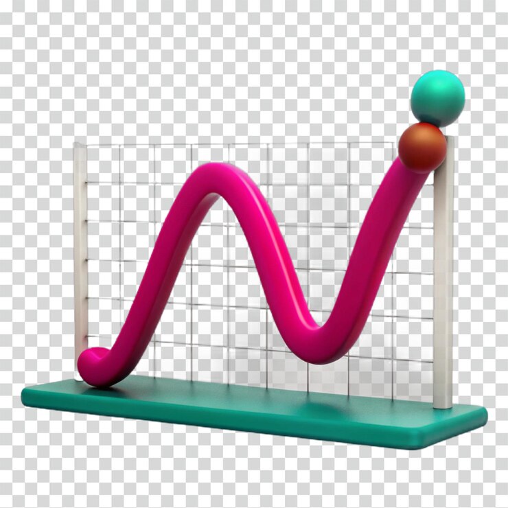 PSD gráfico de crecimiento que visualiza las tendencias de los datos con un modelo 3d