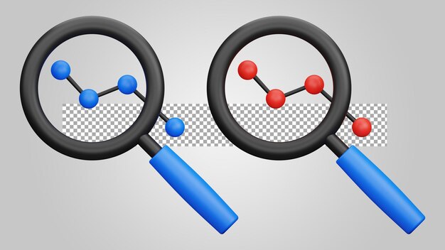 Gráfico de crisis de recesión sobre fondo transparente 3D Render