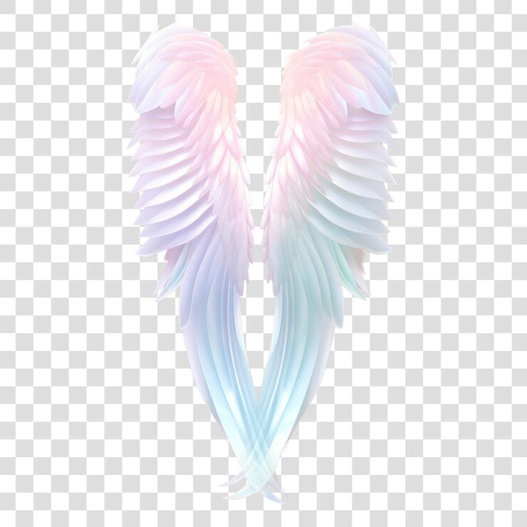 PSD gráfico de asas de anjo coloridas