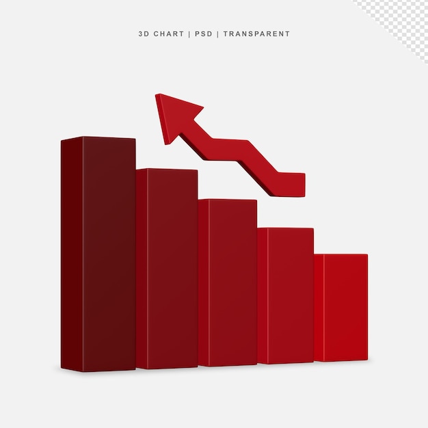PSD gráfico de barras 3d crescer