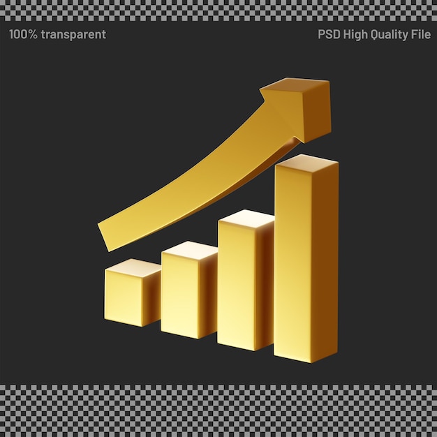 PSD gráfico de crescimento com seta