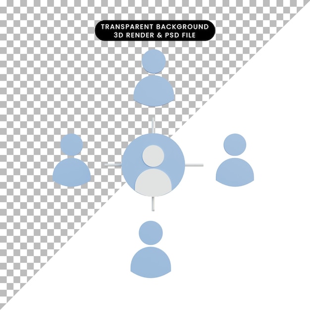Gráfico de ícones de pessoas de ilustração 3D