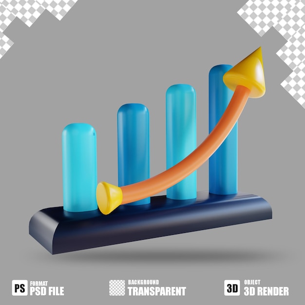 Gráfico de ilustração 3d até 3 adequado para marketing