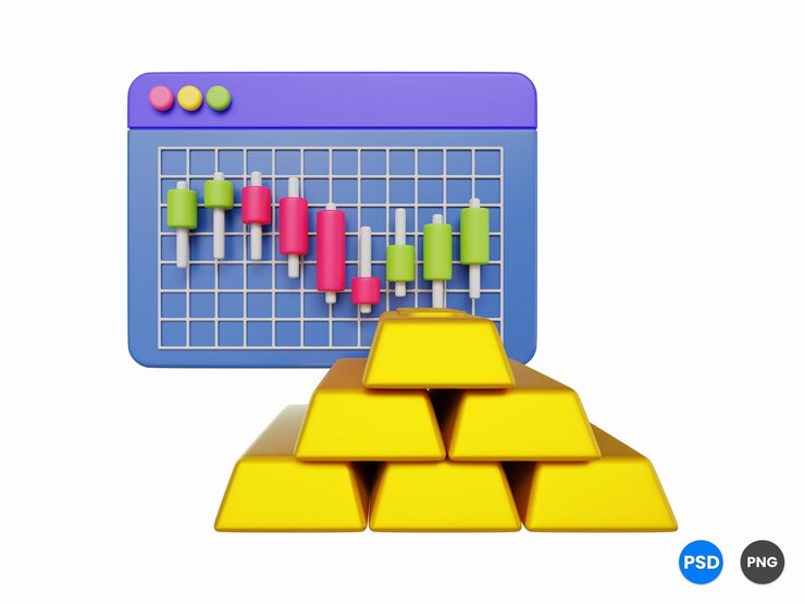 PSD gráfico de investimento em ouro