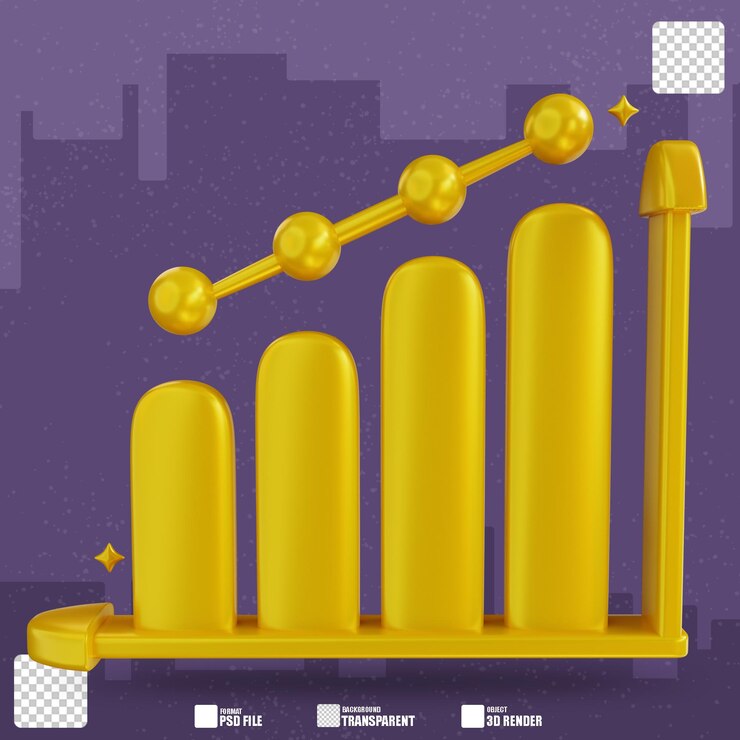 PSD gráfico de ouro de ilustração 3d 2