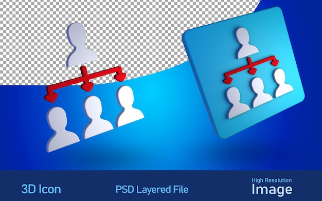 PSD gráfico de sistema de diagrama de fluxo de trabalho empresarial 3d em arquivo psd