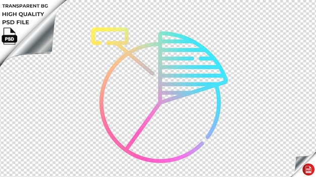 PSD gráfico de torta ícone vetorial gradiente de arco-íris colorido psd transparente