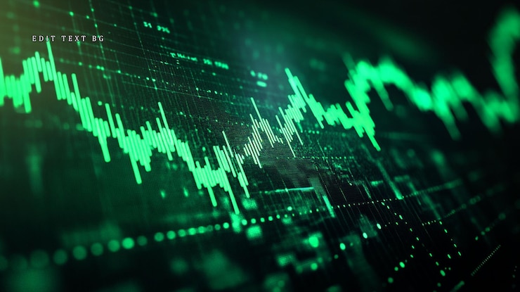 PSD grafico dei dati del mercato azionario digitale astratto