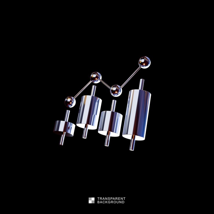 PSD grafico delle azioni psd metallic 3d