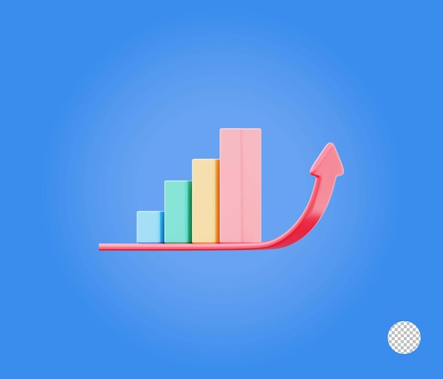 Grafico di business rising chart con illustrazione dell'icona della freccia verso l'alto Concetto di business analytics