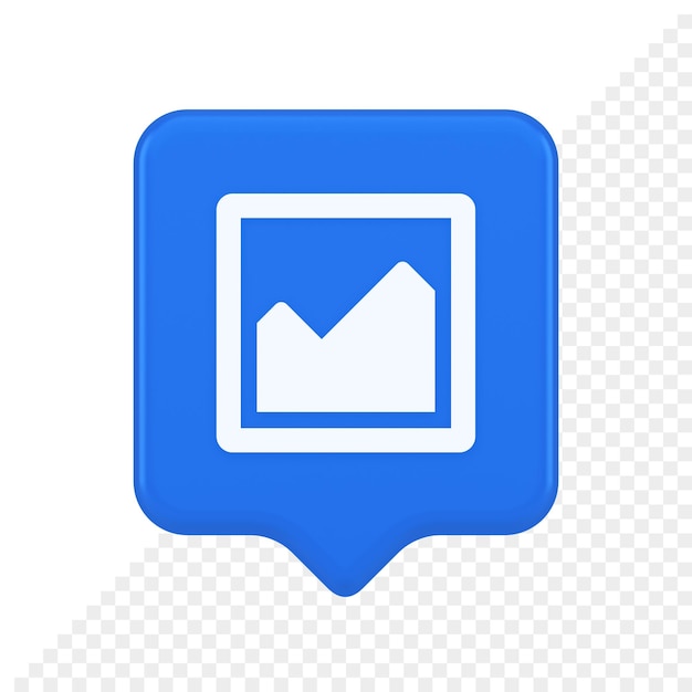 Gráfico diagrama beneficio matemático negocio azul cuadrado botón 3d icono de burbuja de discurso realista
