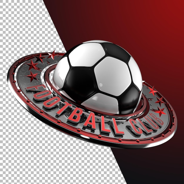 PSD gráfico de emblema de fútbol de fútbol de renderizado 3d