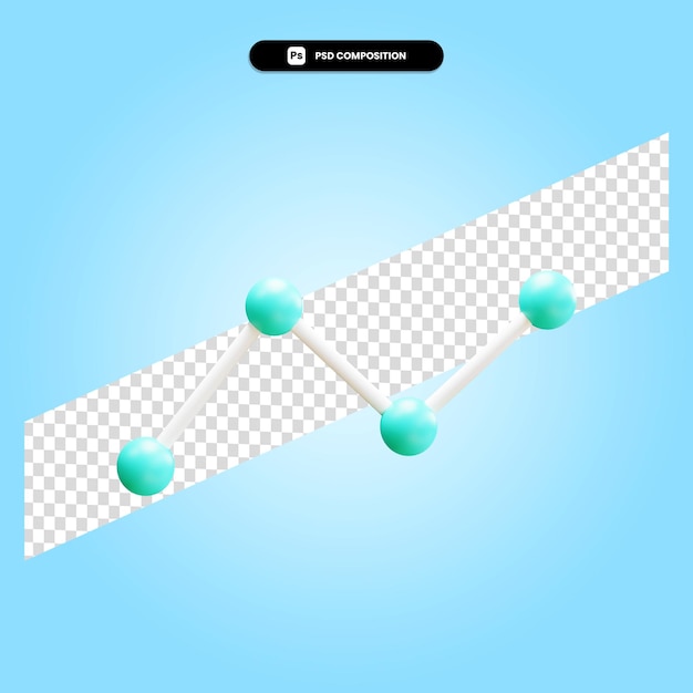 Gráfico estadístico 3d renderizar ilustración aislada