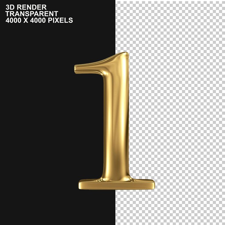 PSD gráfico figura tridimensional de oro número número rojo número dos con luces 8 gráficos por computadora en 3d