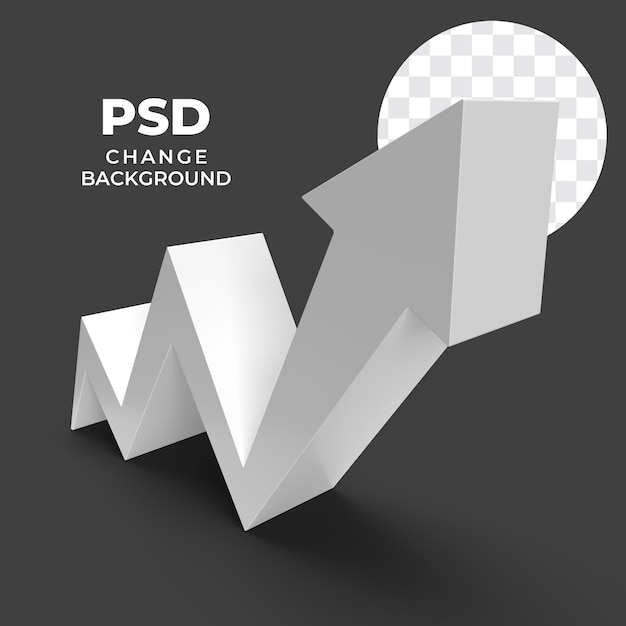 Gráfico de flecha de crecimiento 3D