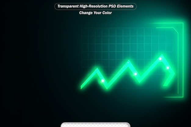 PSD gráfico de flecha de elevación verde futurista transformación digital antecedentes tecnológicos abstractos