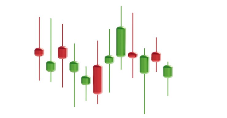 PSD grafico forex 3d reso rosso-verde