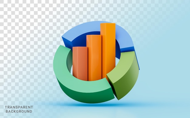 Gráfico gráfico de negócios analisar diagrama de ilustração 3d dados estatística relatório política financeira