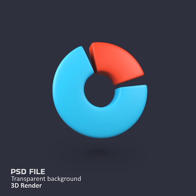 Gráfico Gráfico Porcentaje aislado Ilustración del icono de renderización 3D