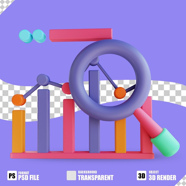 PSD gráfico de ilustración 3d y análisis de datos 6 adecuado para empresas