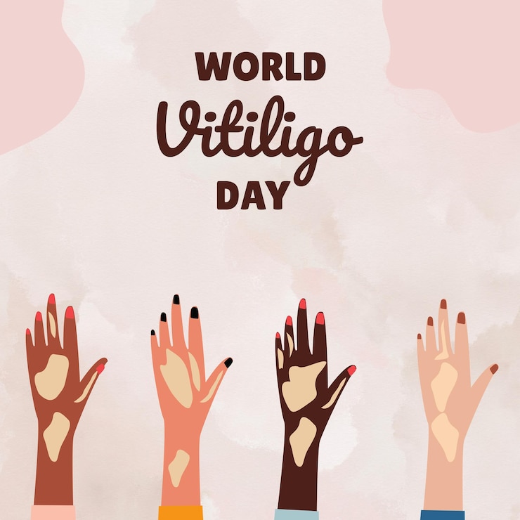PSD gráfico ilustrativo de las redes sociales para el día mundial del vitiligo