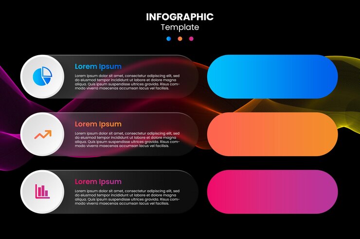 PSD grafico modello di infografica glassmorphism