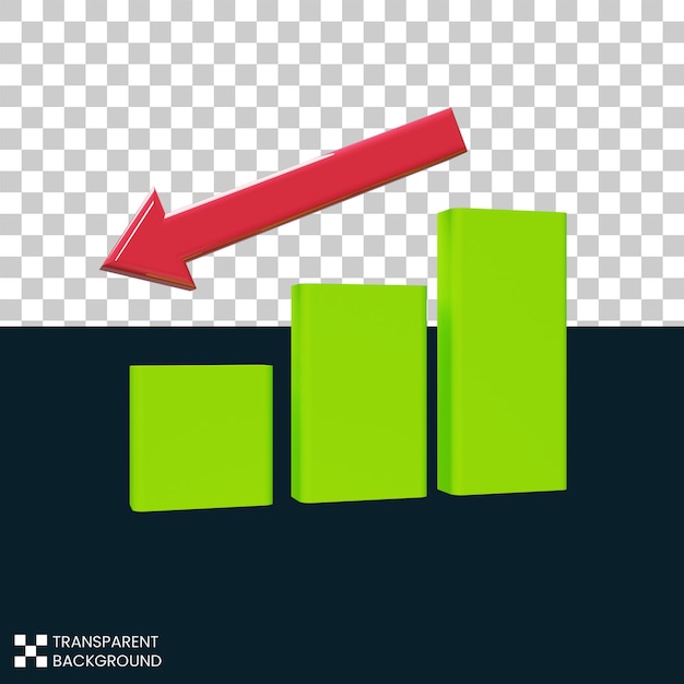 Gráfico de negocio psd hacia abajo