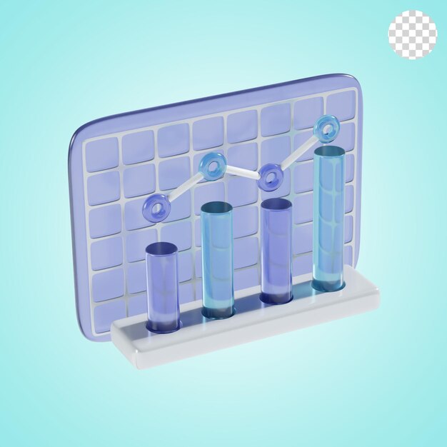 gráfico de negocios Ilustración de íconos en 3D