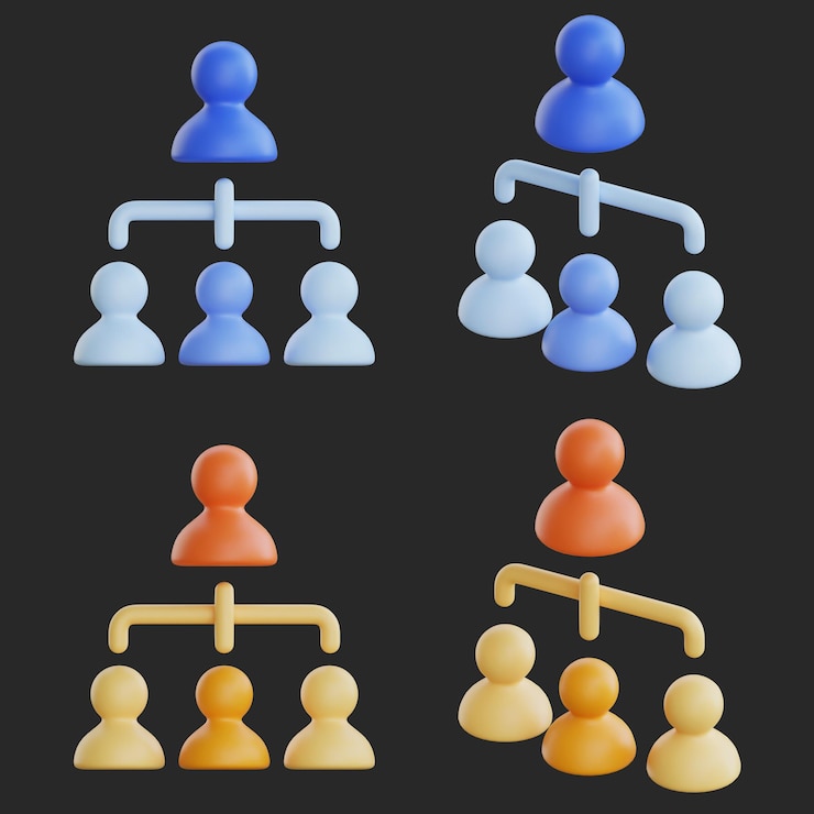 PSD gráfico de organización 3d estilo de dibujos animados de icono