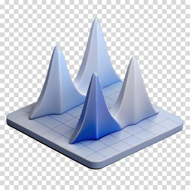 Gráfico de picos y valles de visualización de datos isométricos en 3D