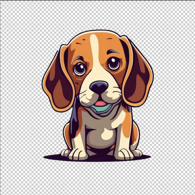 PSD gráfico de raza beagle con fondo transparente
